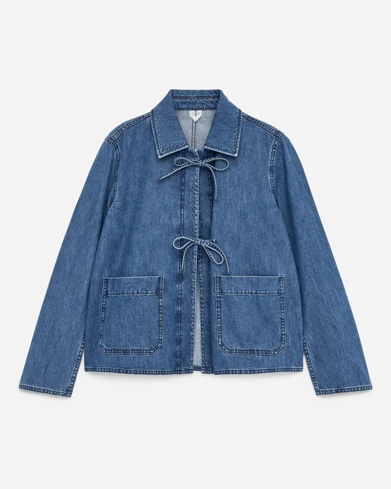 Arket Denim-Overshirt Mit Bindedetails -Blau Blau