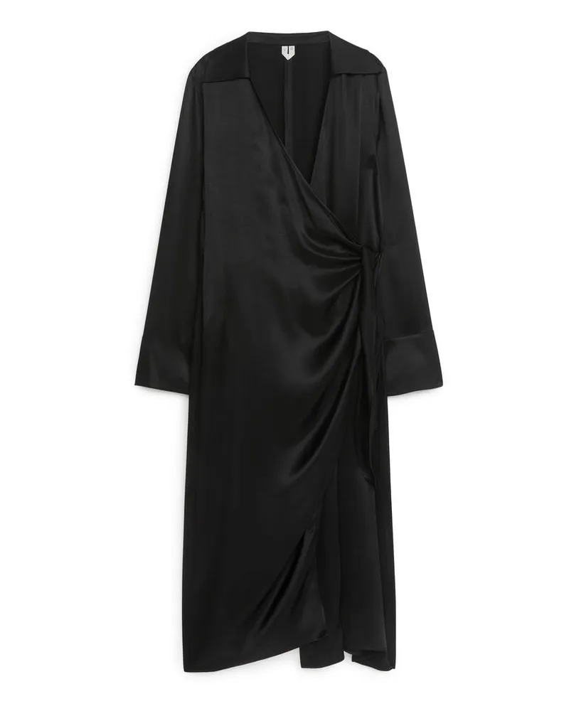Arket Wickelkleid - Schwarz Schwarz