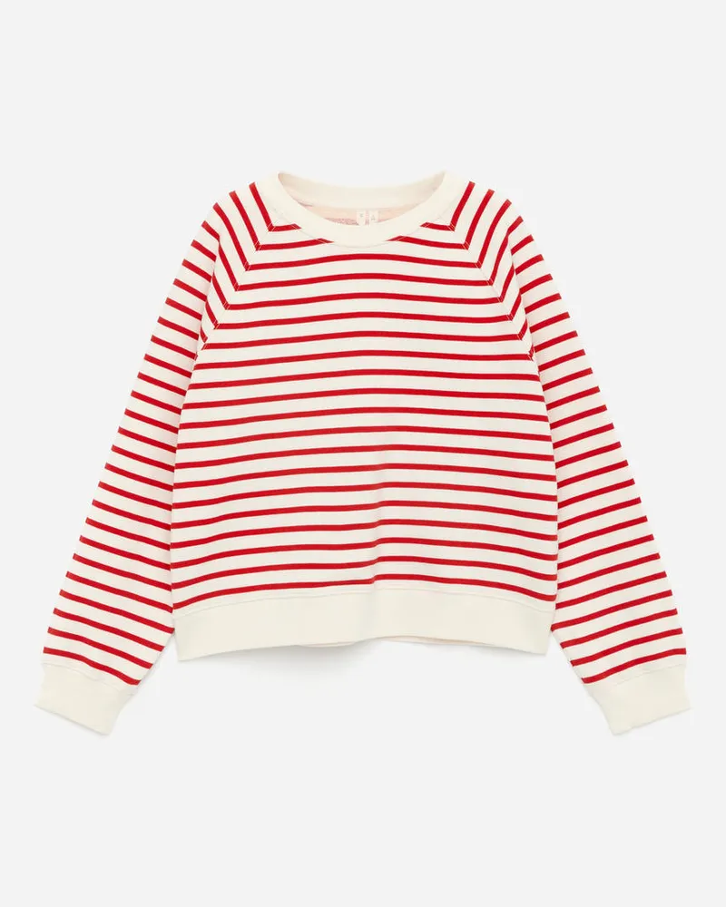 Arket Frottee-Sweatshirt - Weiß|Rot|Mehrfarbig Weiß