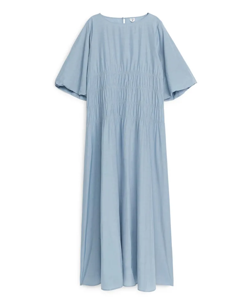 Arket Kurzärmliges Maxikleid - Blau Blau