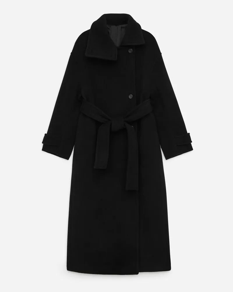 Arket Oversize-Mantel Aus Wollmischung -Schwarz Schwarz