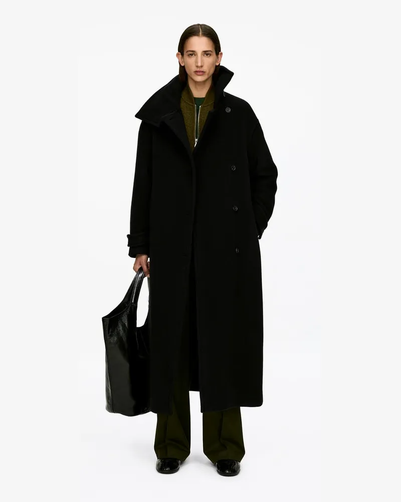 Arket Oversize-Mantel Aus Wollmischung -Schwarz Schwarz