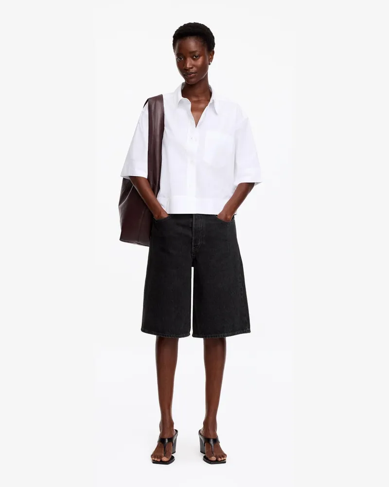 Arket Lange Jeansshorts -Schwarz Schwarz