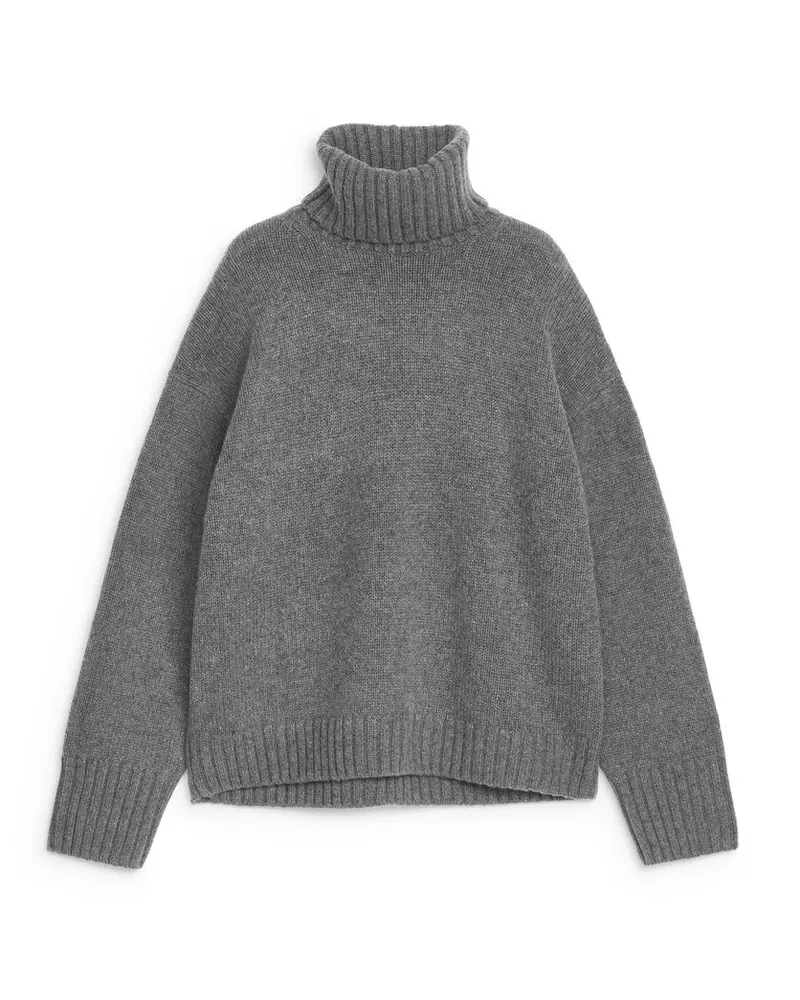 Arket Dicker Pullover Aus Kaschmir Und Wolle - Grau Dunkelgrau