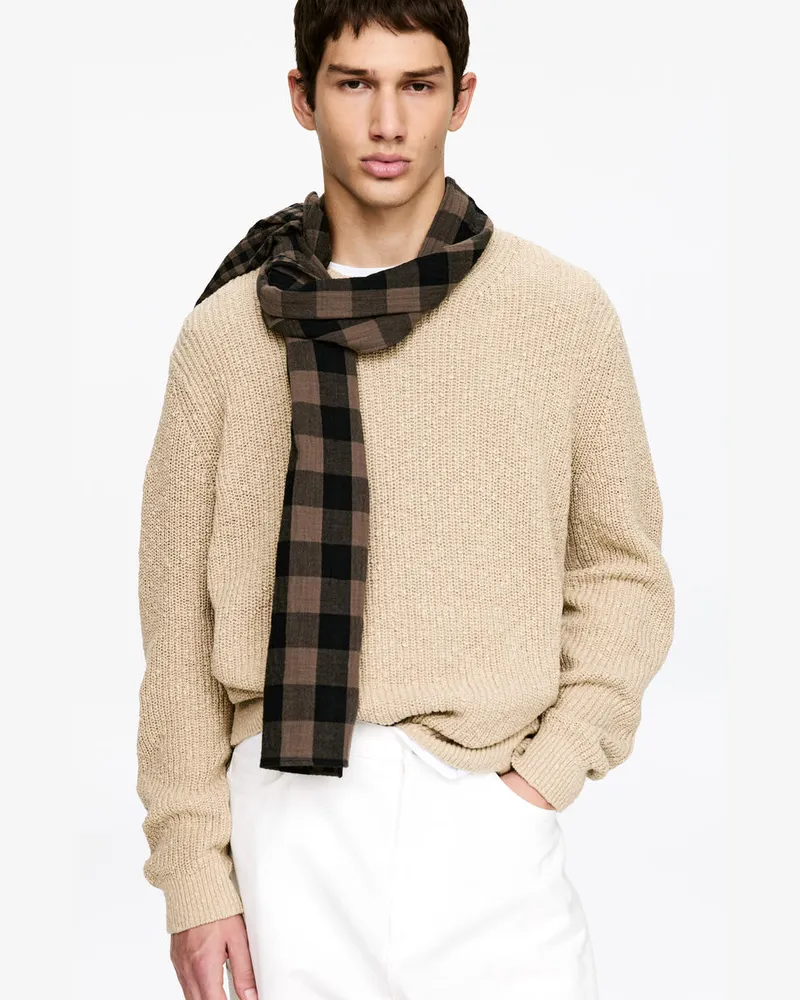 Arket Karierter Baumwollschal -Beige Beige