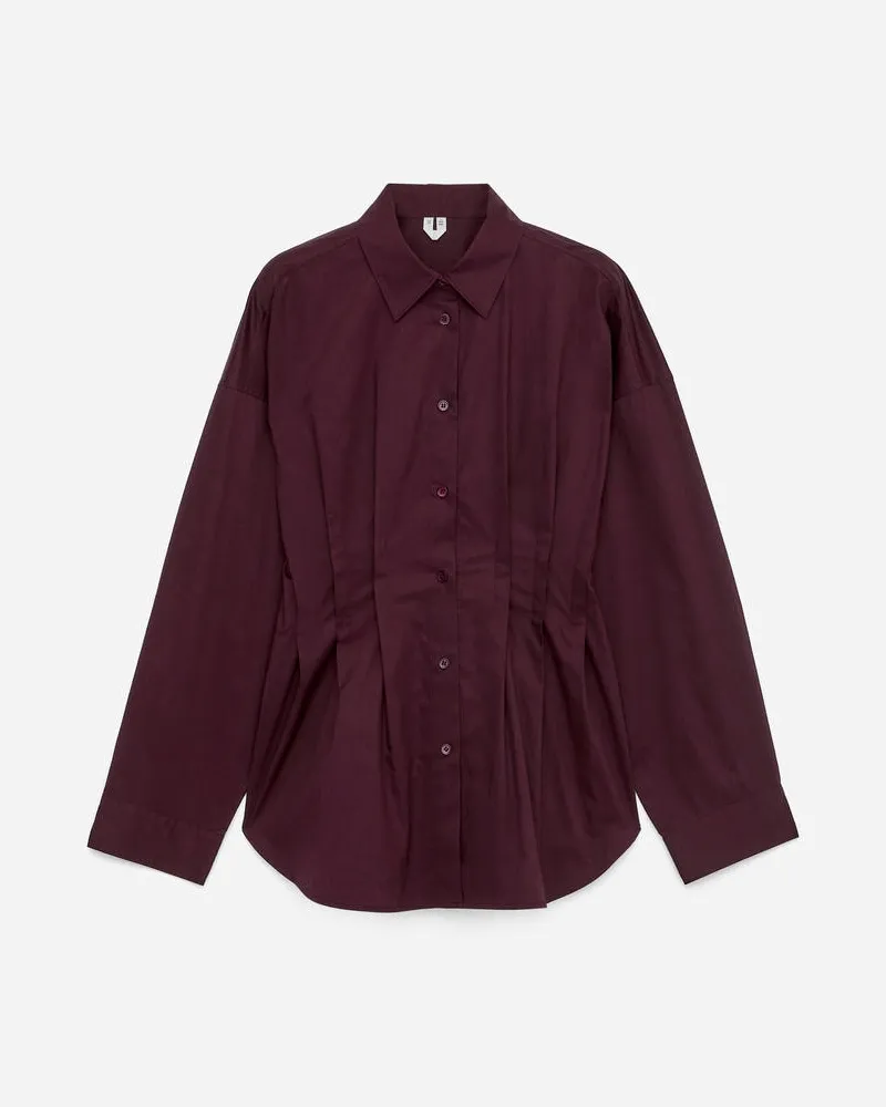 Arket Bluse Mit Falten -Rot Rot