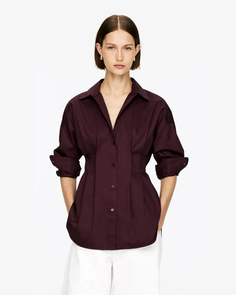 Arket Bluse Mit Falten -Rot Rot