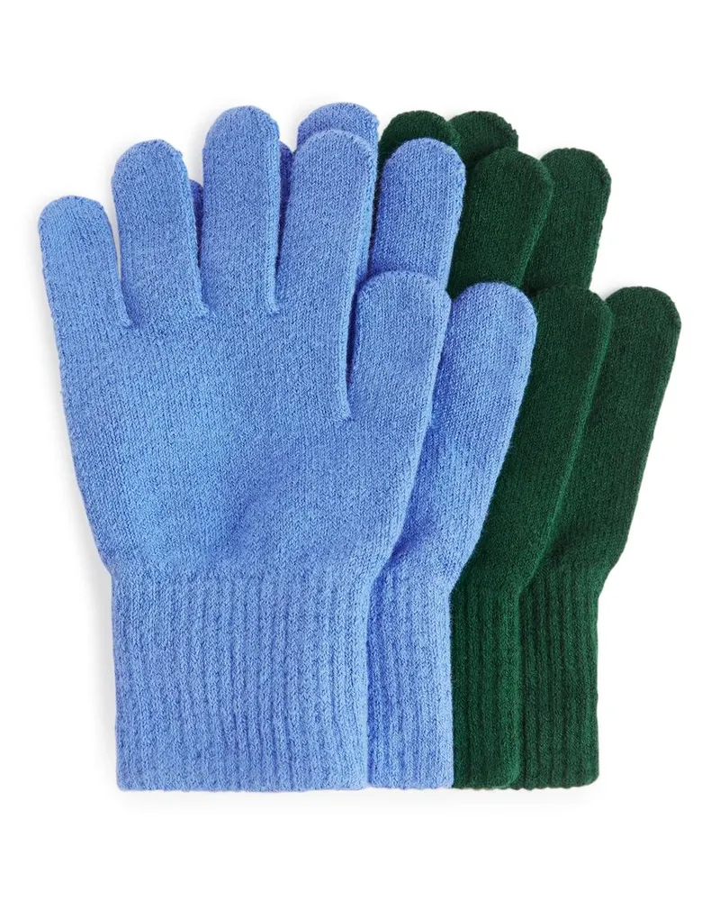 Arket Baumwollhandschuhe - Grün|Blau Blau