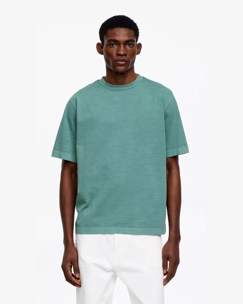 Arket Stückgefärbtes Interlock-T-Shirt -Grün Grün