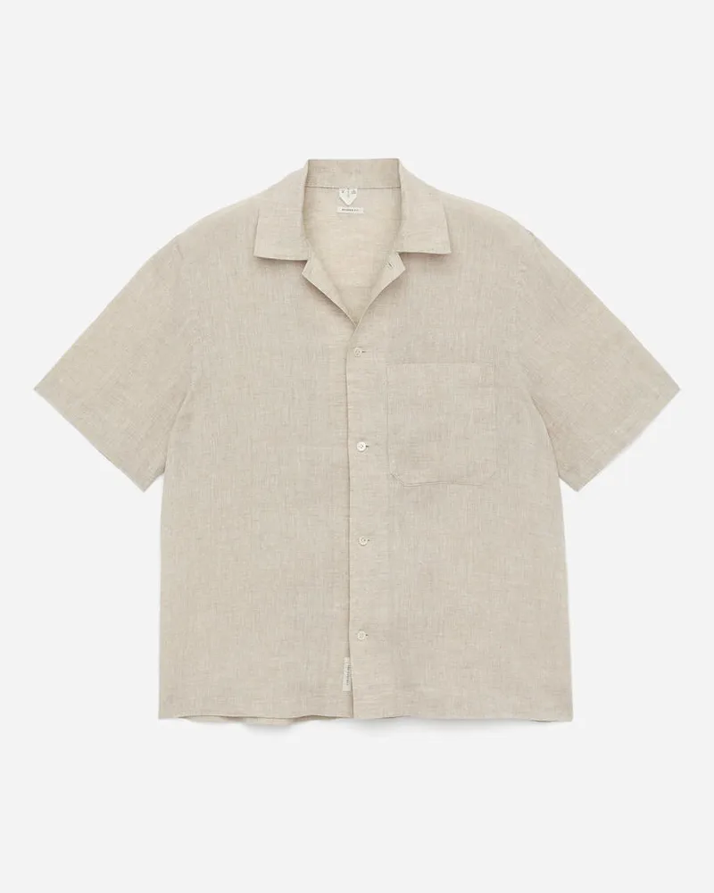 Arket Kurzarmhemd Aus Leinen - Beige Beige