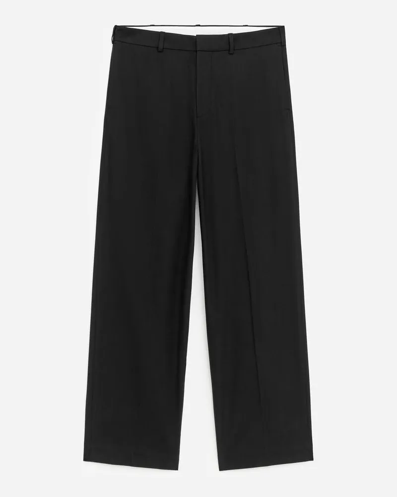 Arket Lockere Hose Aus Baumwolle Und Lyocell -Schwarz Schwarz