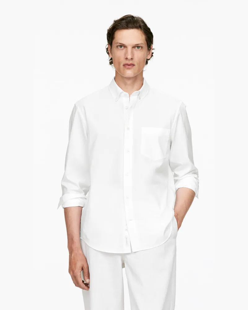 Arket Button-down-Hemd Aus Popeline -Weiß Weiß