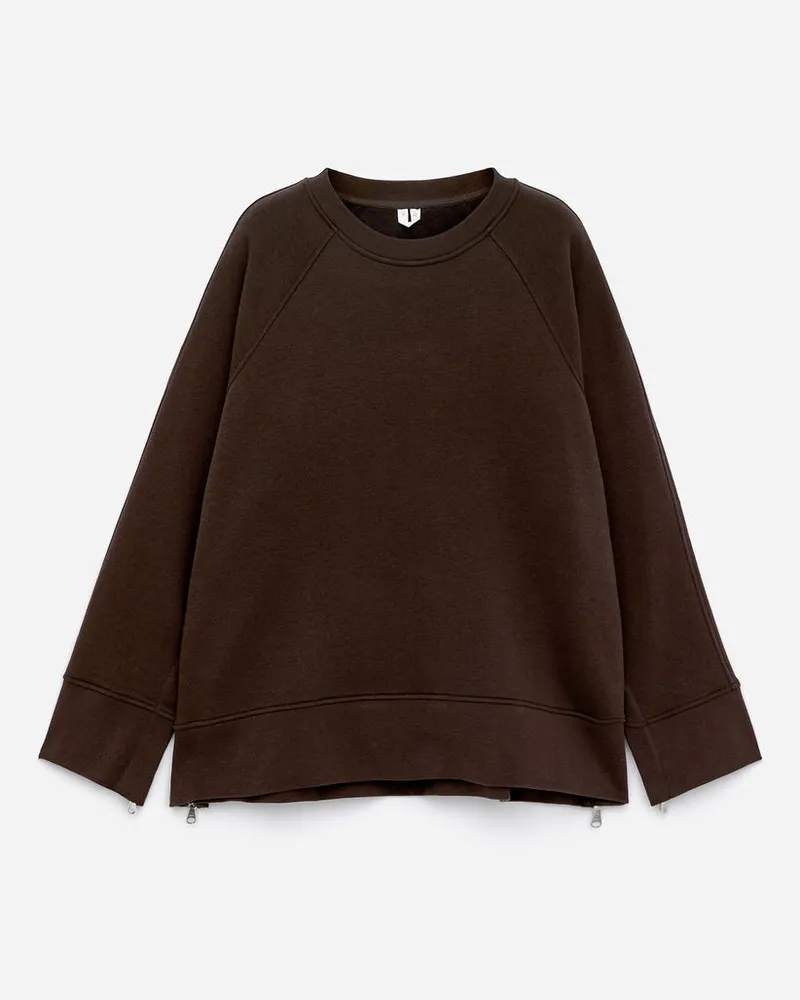 Arket Sweatshirt Mit Reißverschlussdetails -Braun Braun