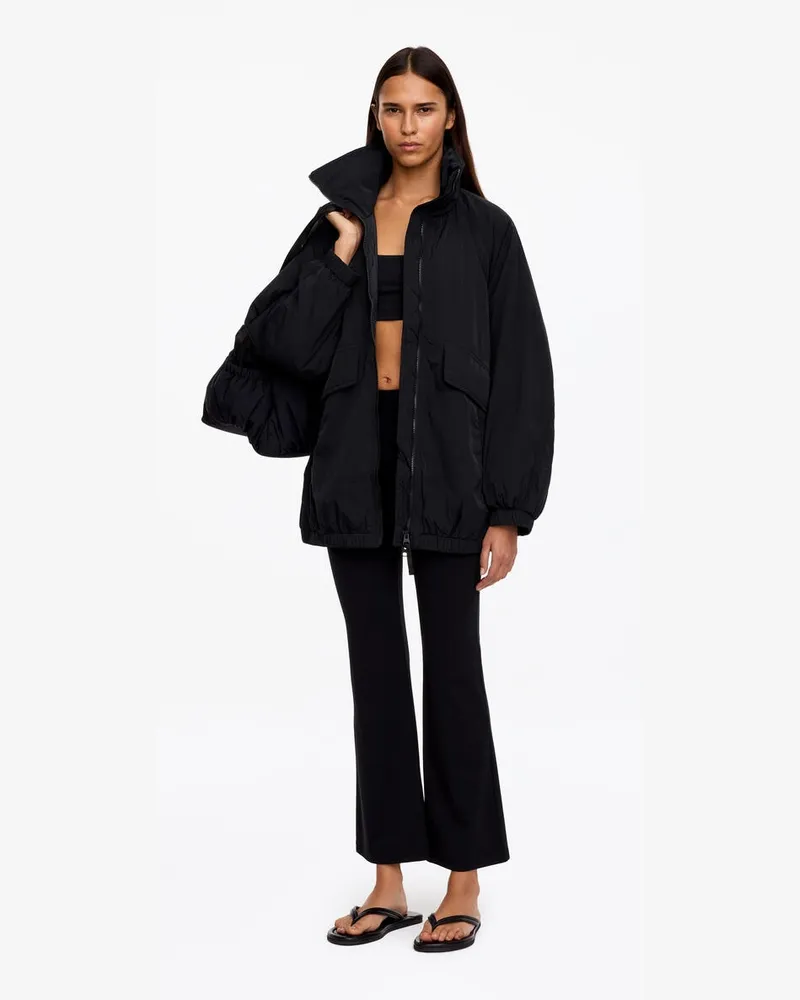 Arket Wattierte Windjacke Aus Nylon -Schwarz Schwarz