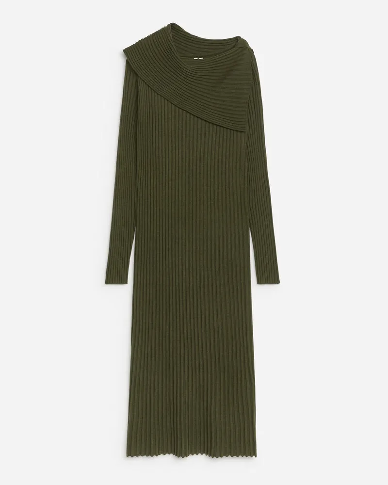 Arket Strickkleid Mit Umschlag -Grün Grün