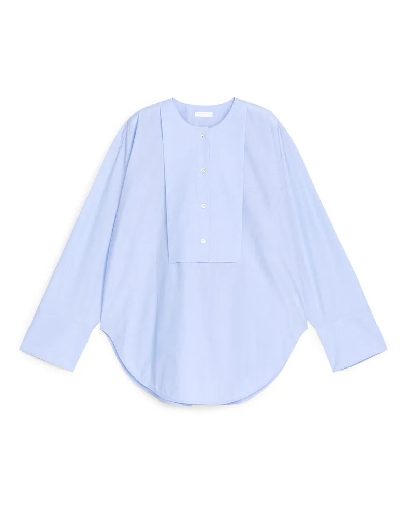 Arket Bluse Mit Latzeinsatz Aus Baumwolle - Blau Blau
