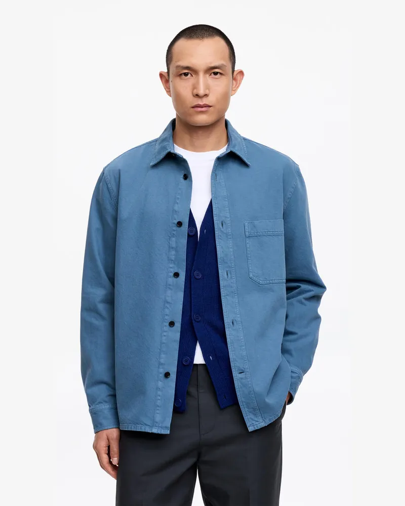Arket Overshirt Aus Baumwolle -Blau Blau