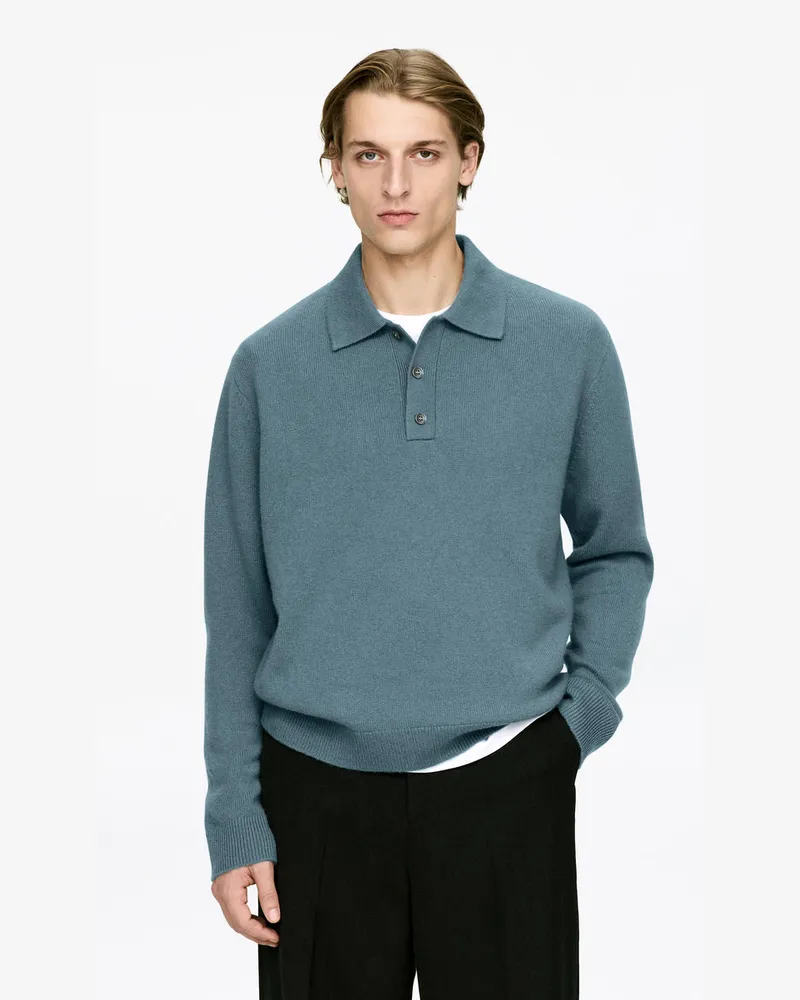 Arket Polopullover Aus Reinem Kaschmir -Türkis Türkis