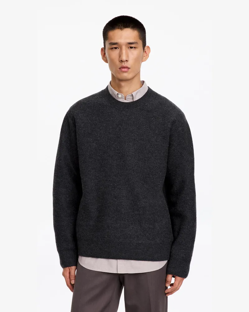 Arket Pullover Aus Wollwalk -Grau Grau