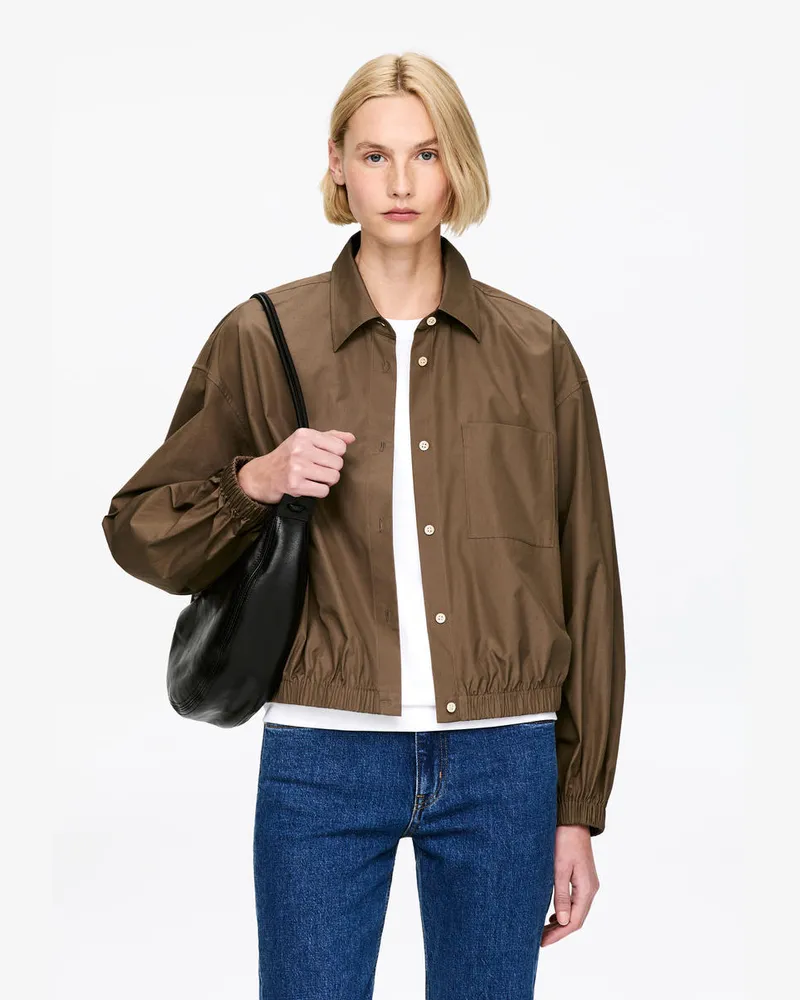 Arket Kurzes Baumwollhemd -Braun Braun