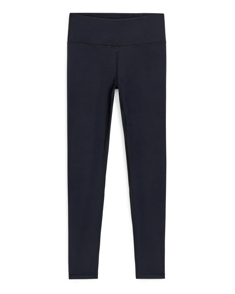 Arket Weiche Stretch-Tights In Voller Länge - Blau Dunkelblau