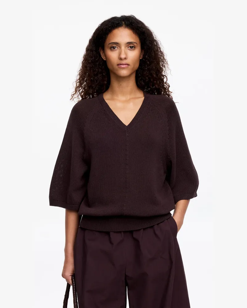 Arket Strickoberteil Mit V-Ausschnitt -Braun Braun