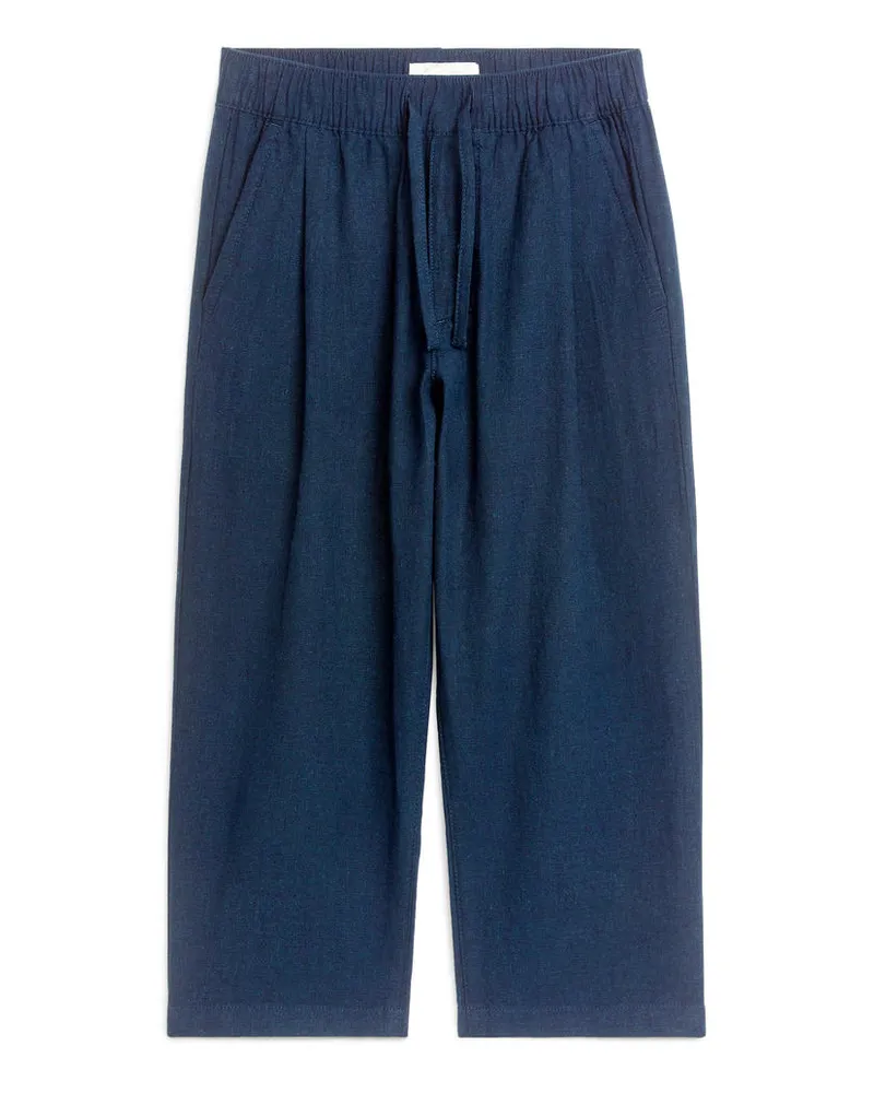 Arket Leinenhose Mit Kordelzug -Blau Blau