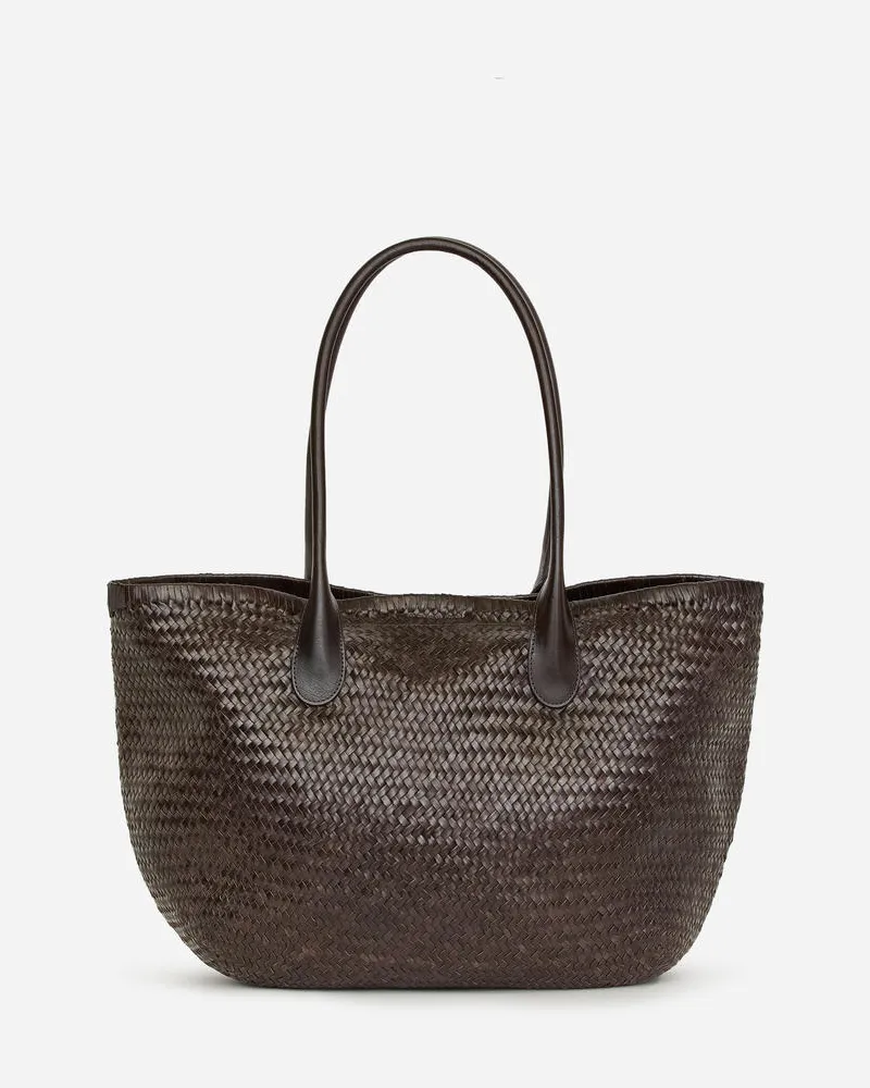 Arket Gewebte Tragetasche Aus Leder -Braun Braun