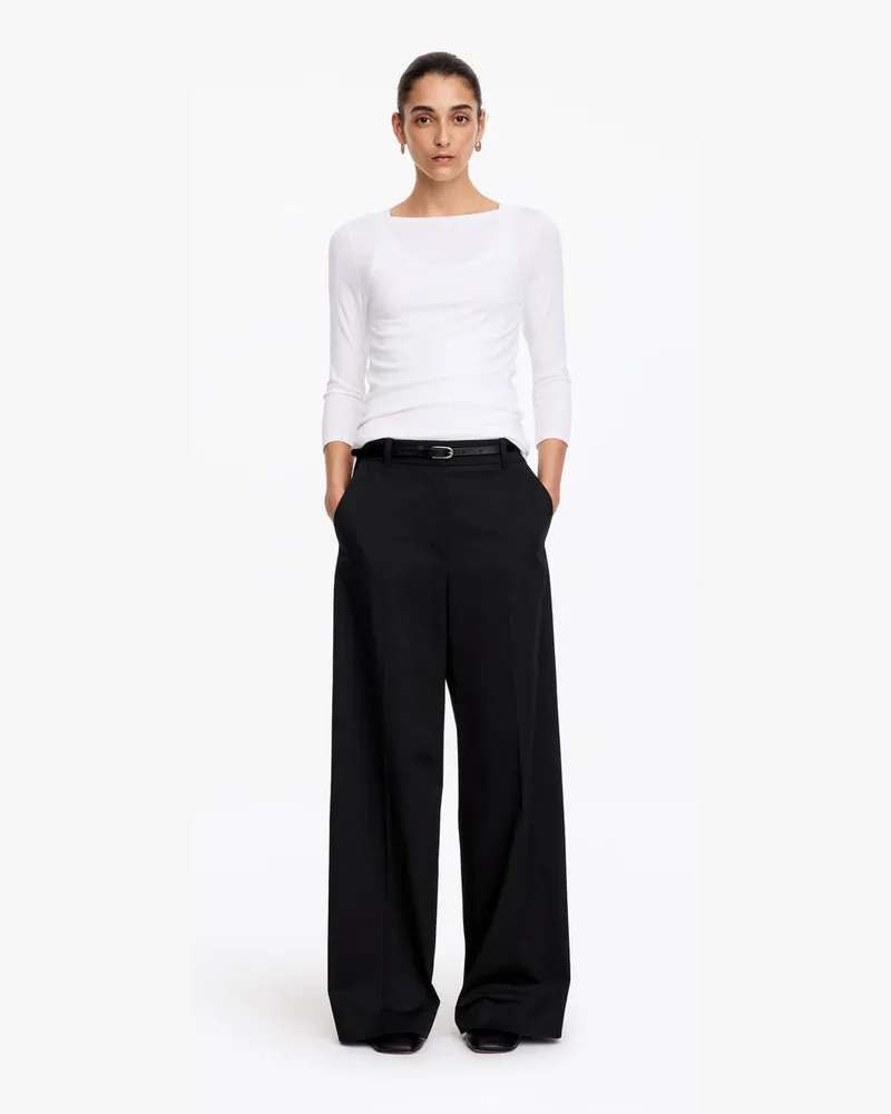 Arket Chinohose Mit Hohem Bund -Schwarz Schwarz