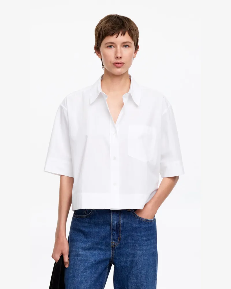 Arket Kurzärmlige Hemdbluse -Weiß Weiß