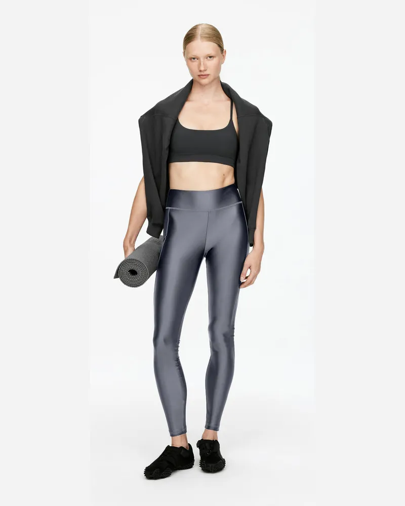 Arket Glänzende Leggings -Grau Grau