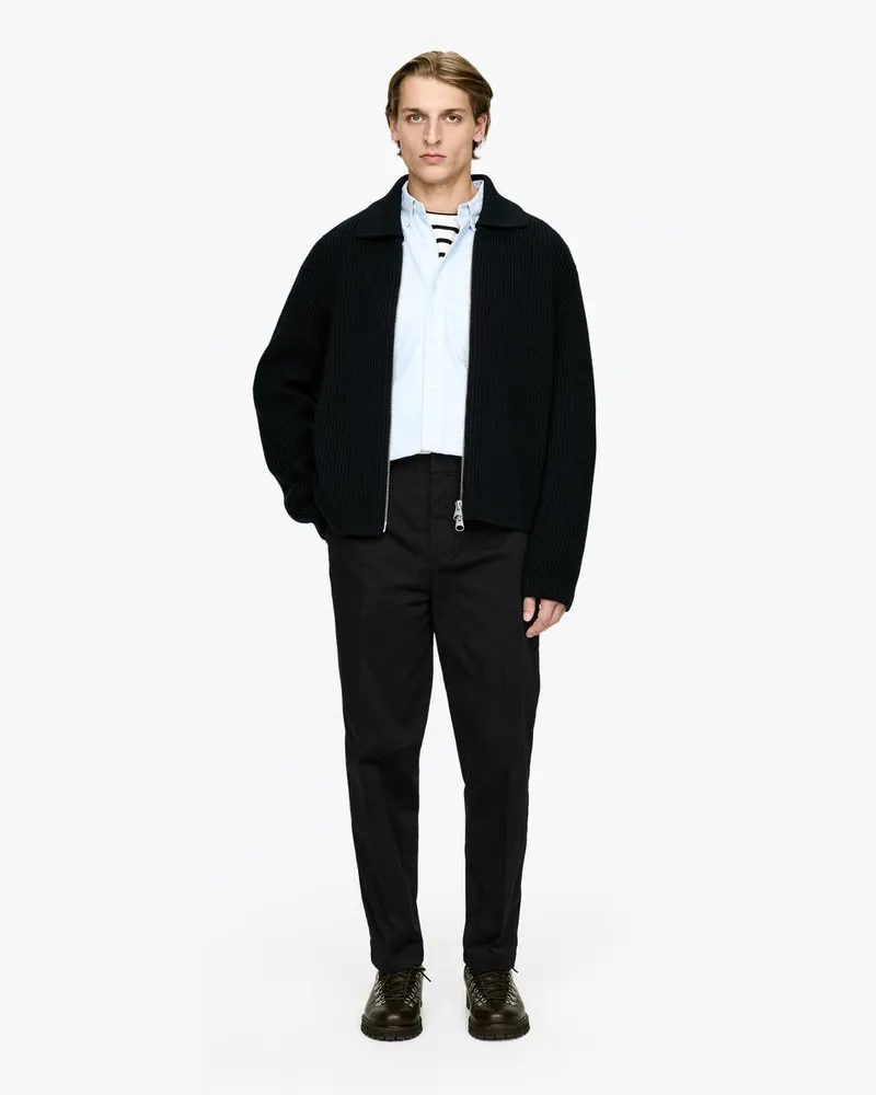 Arket Weite Hose Aus Baumwolle -Schwarz Schwarz