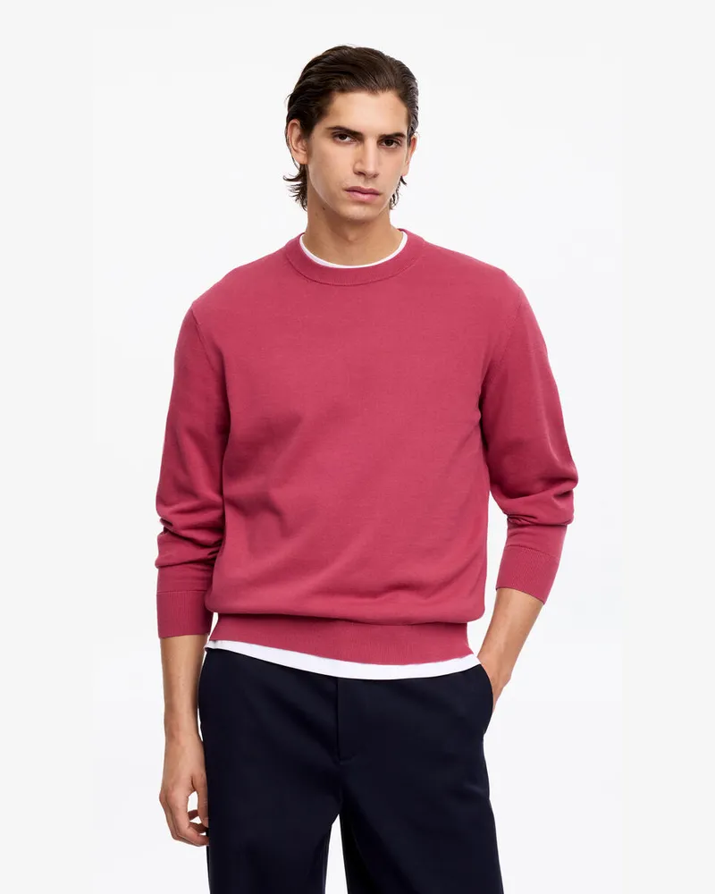 Arket Lightweight Cotton Crewneck Jumper -Rot Rot