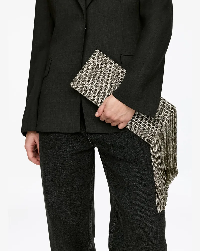 Arket Verzierte Clutch -Silberfarben Silberfarben