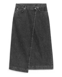 Arket Wickelrock aus Denim Grau