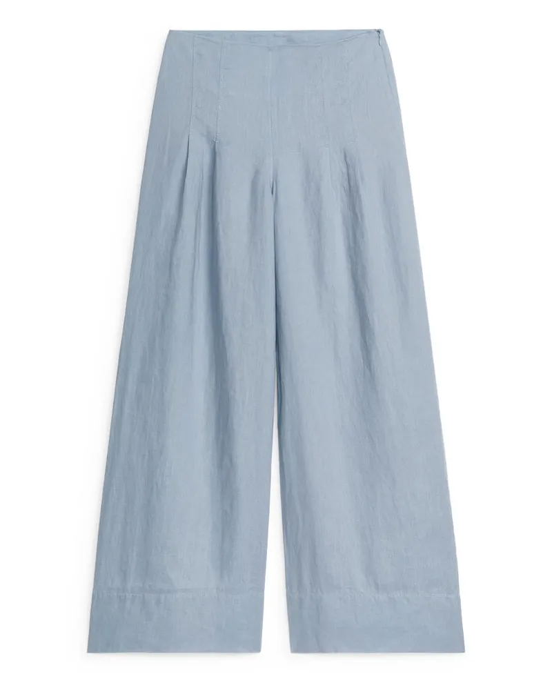 Arket Lockere Leinenhose - Blau Blau