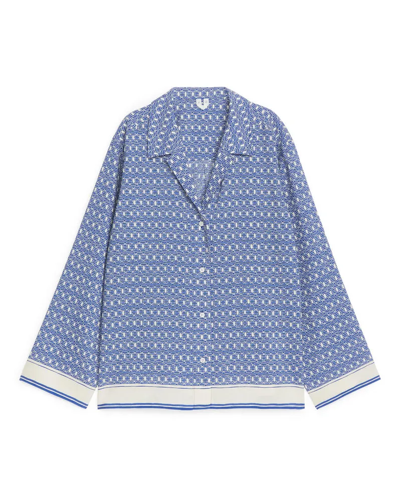 Arket Lockeres Resort-Hemd - Blau|Mehrfarbig Blau