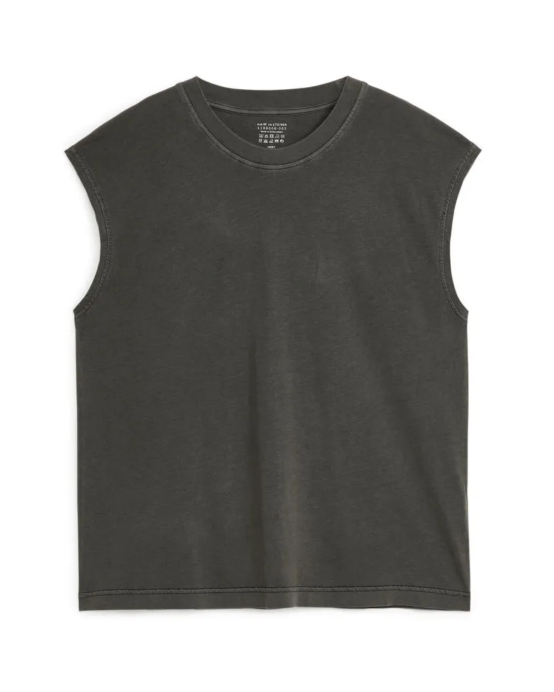 Arket Lockeres Tanktop - Schwarz|Grau Verwaschenes