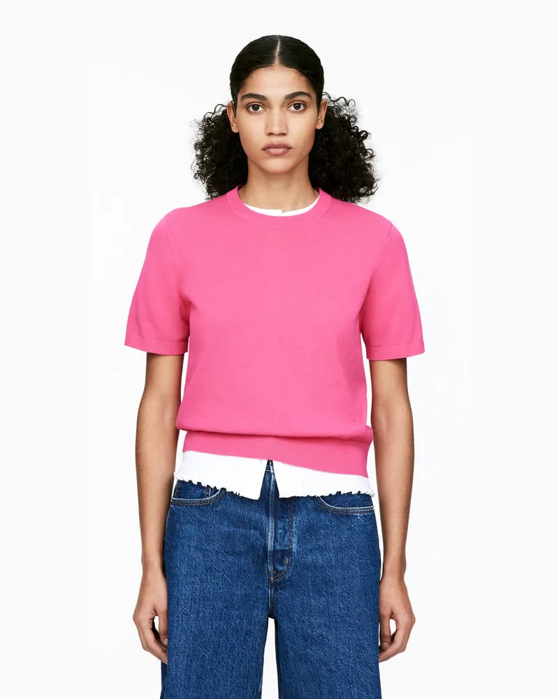 Arket Kurzärmliges Strickoberteil -Rosa Rosa