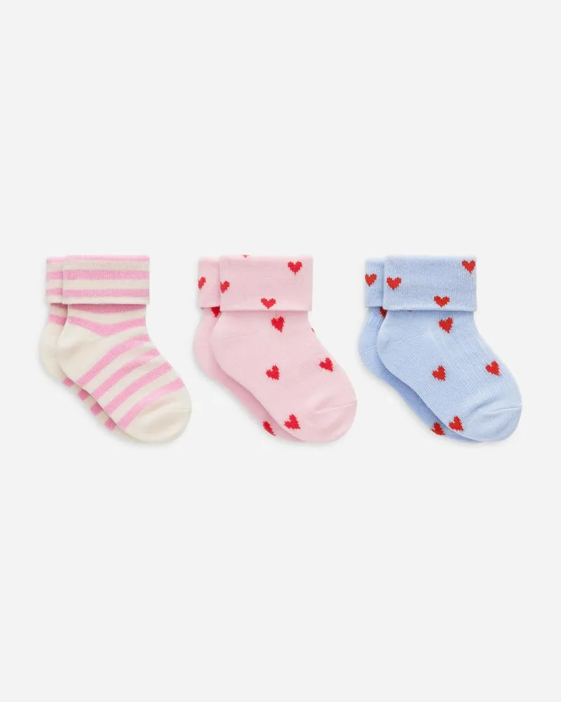 Arket Gerippte Socken 3er-Pack -Blau Blau