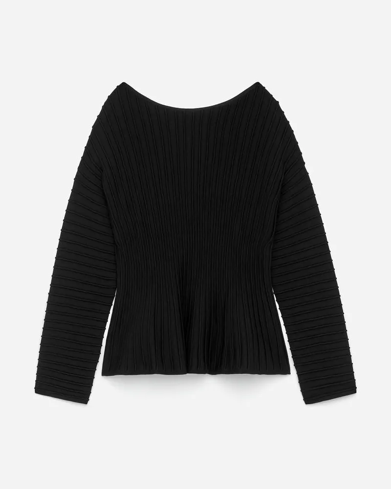 Arket Oberteil Mit Schößchen -Schwarz Schwarz