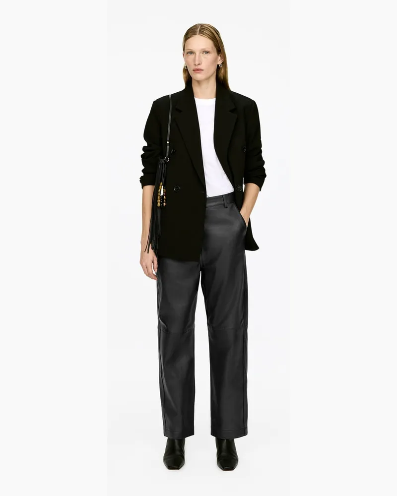 Arket Lockere Lederhose -Schwarz Schwarz