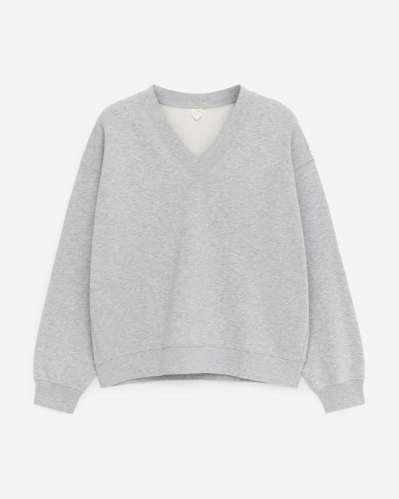 Arket Sweatshirt Mit V-Ausschnitt -Grau Grau