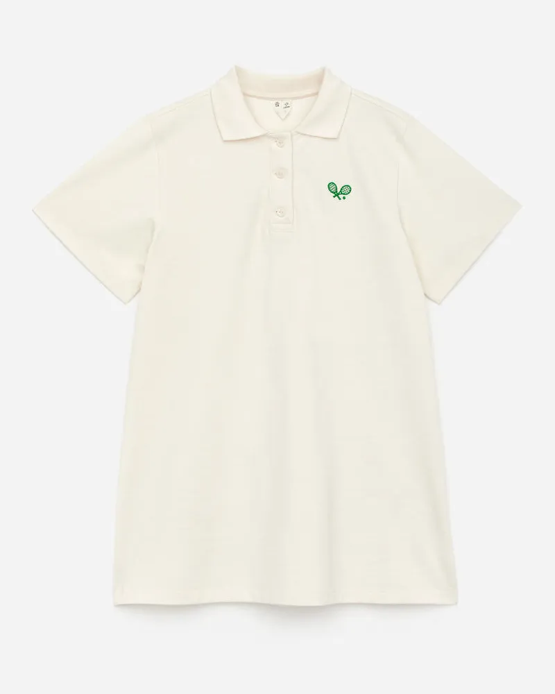 Arket Pikee-Polokleid - Weiß Cremeweiß