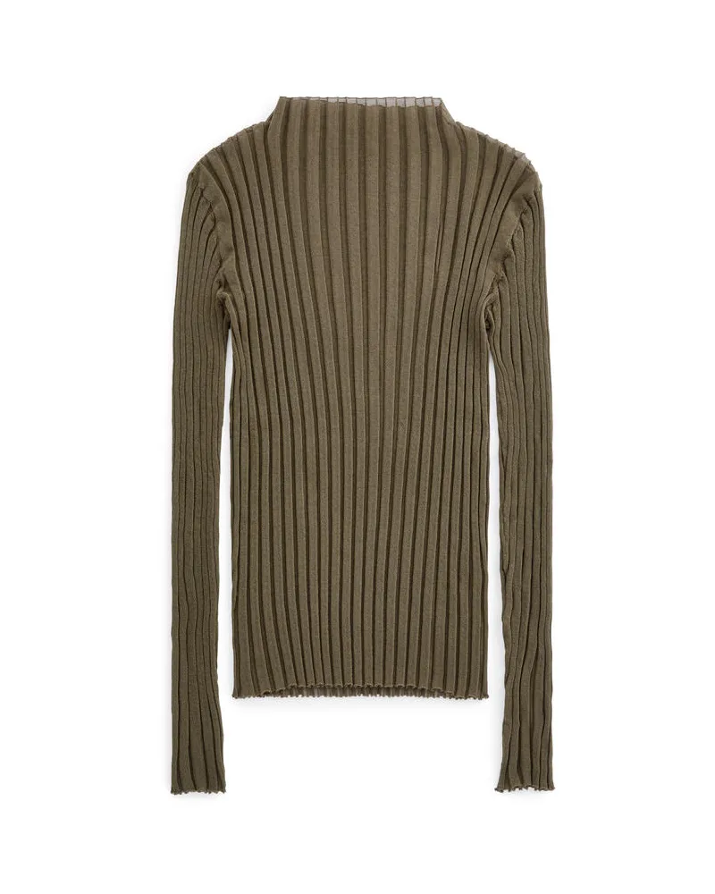 Arket Transparentes Geripptes Oberteil -Braun Braun