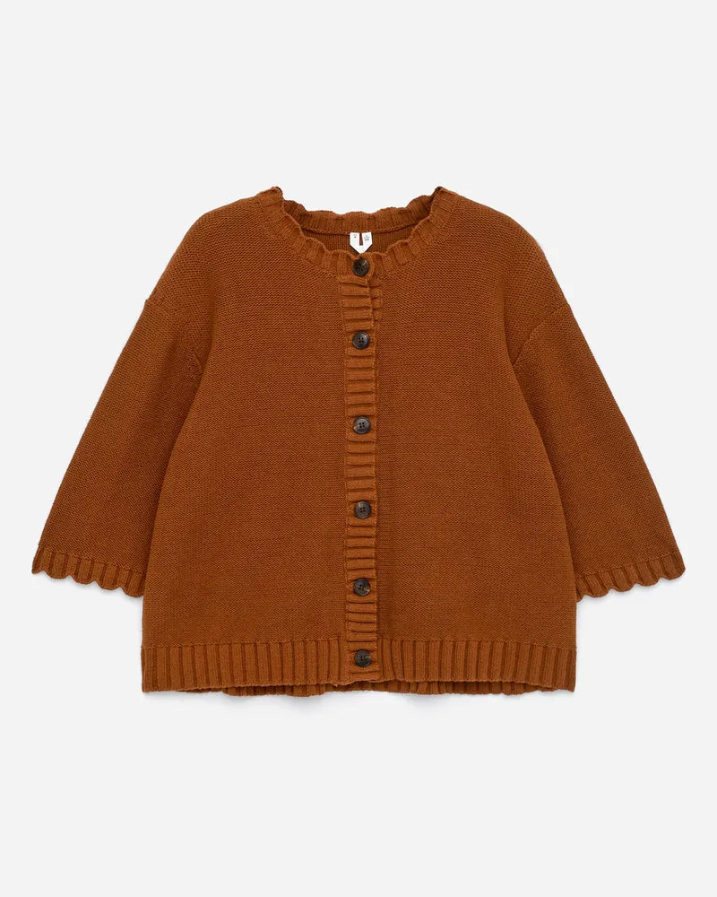 Arket Baumwollstrickjacke Mit Bogenkante -Orange Orange