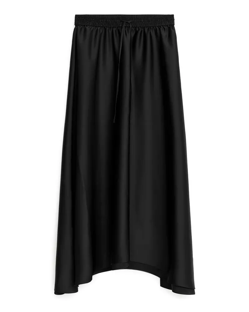 Arket Midirock Aus Satin - Schwarz Schwarz