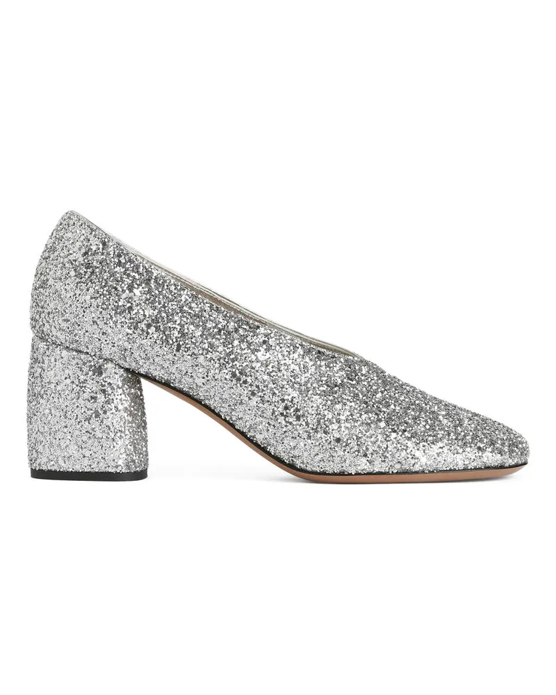 Arket Glitzerpumps Mit Blockabsatz -Silberfarben Silberfarben