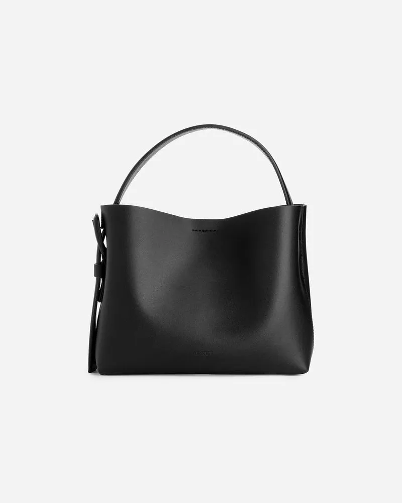 Arket Leder-Umhängetasche -Schwarz Schwarz