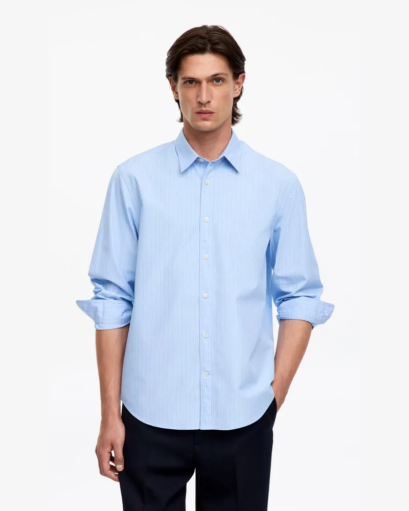 Arket Hemd Aus Baumwolle Und Lyocell -Blau Blau